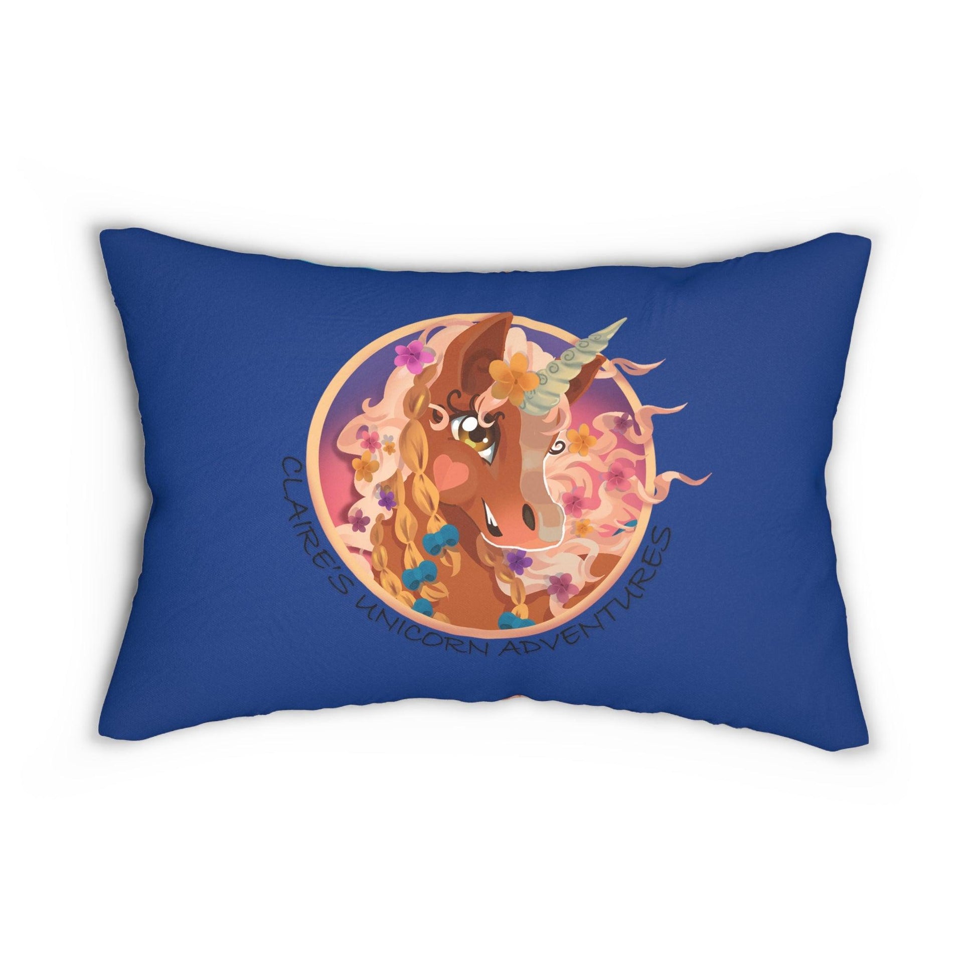 Gwenhwyer Goes Anywhere - Spun Polyester Lumbar Pillow - Claires Unicorn Adventures