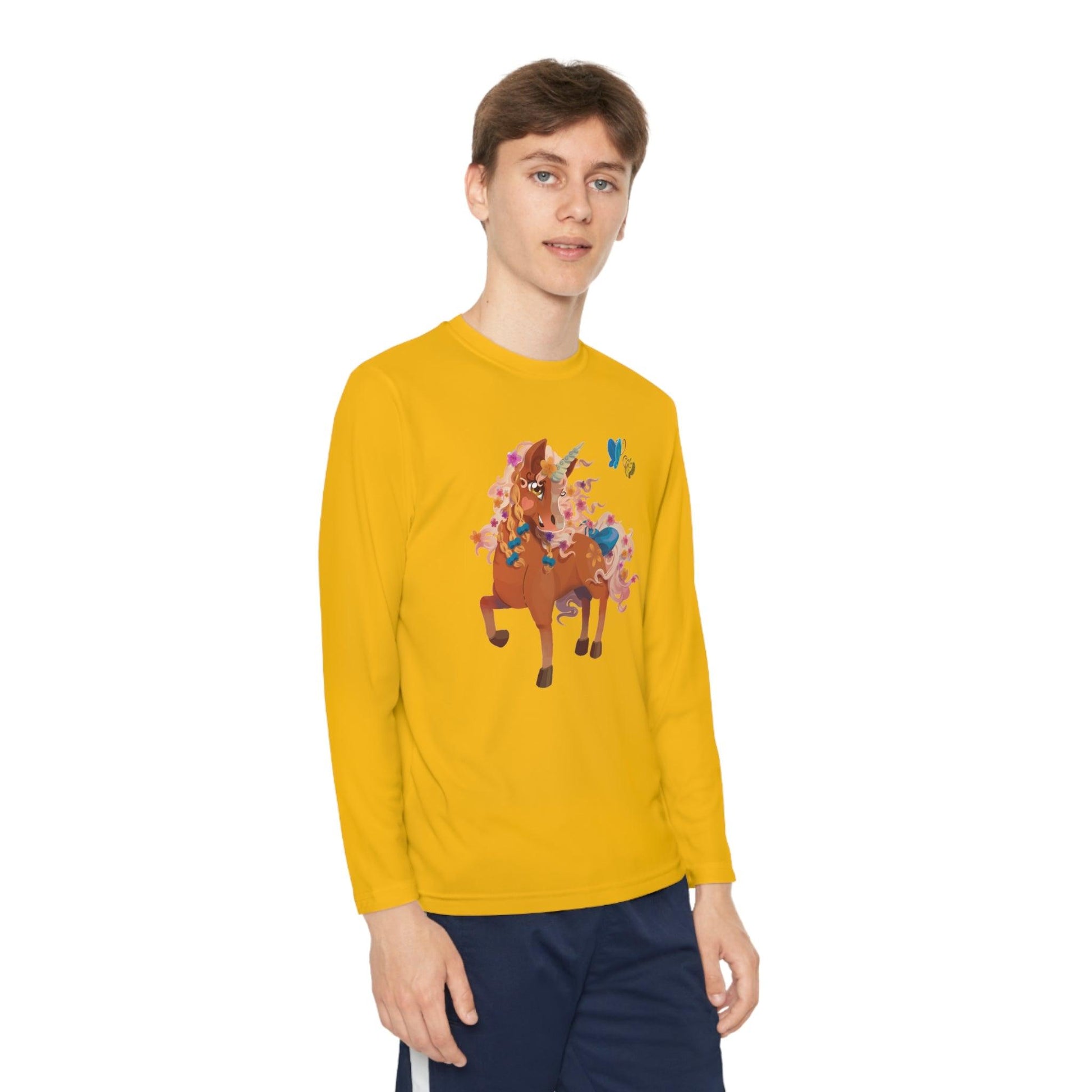 Gwenhwyer Youth Long Sleeve Competitor Tee - Claires Unicorn Adventures