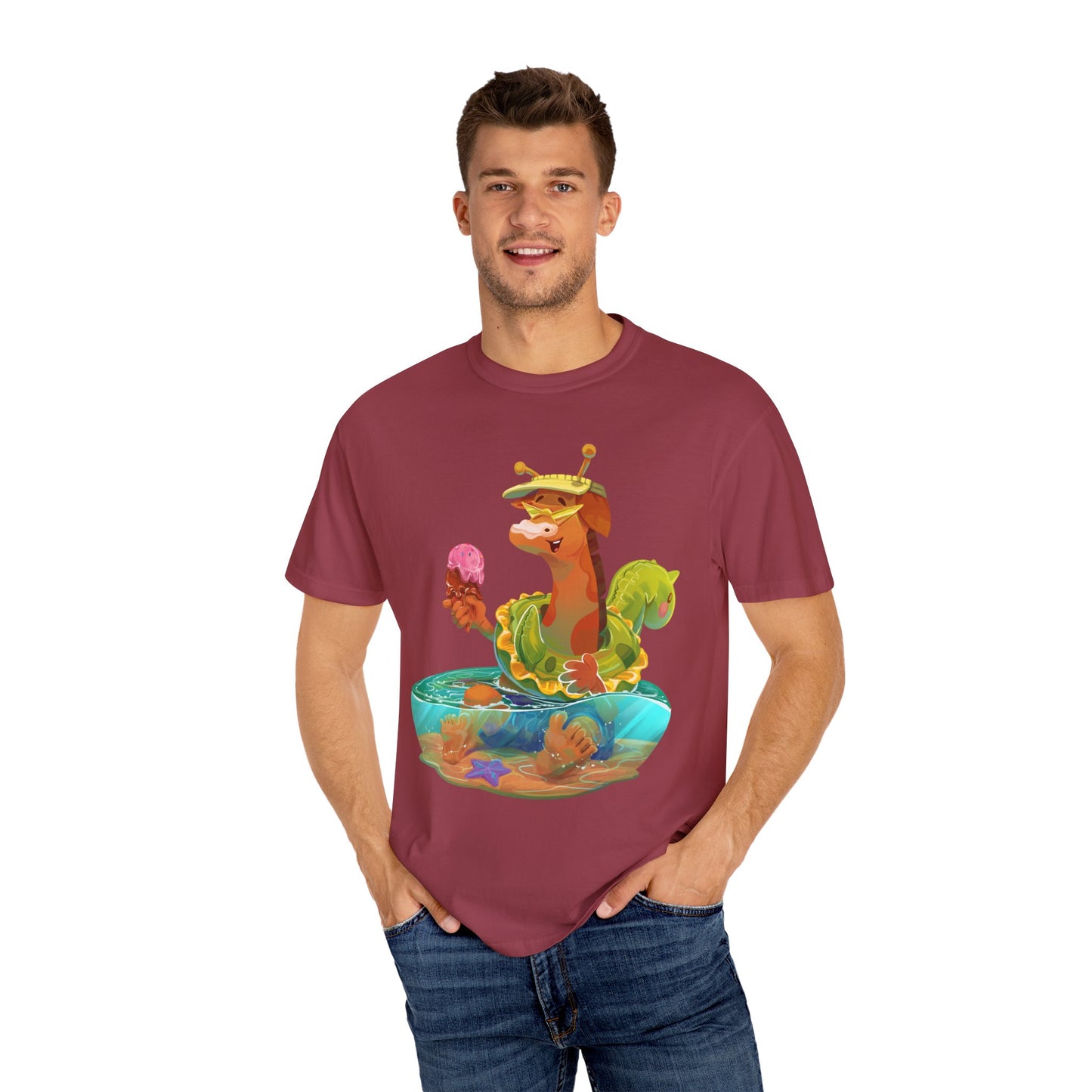 Clippity Clop Giraffe in a Pool Unisex T-shirt