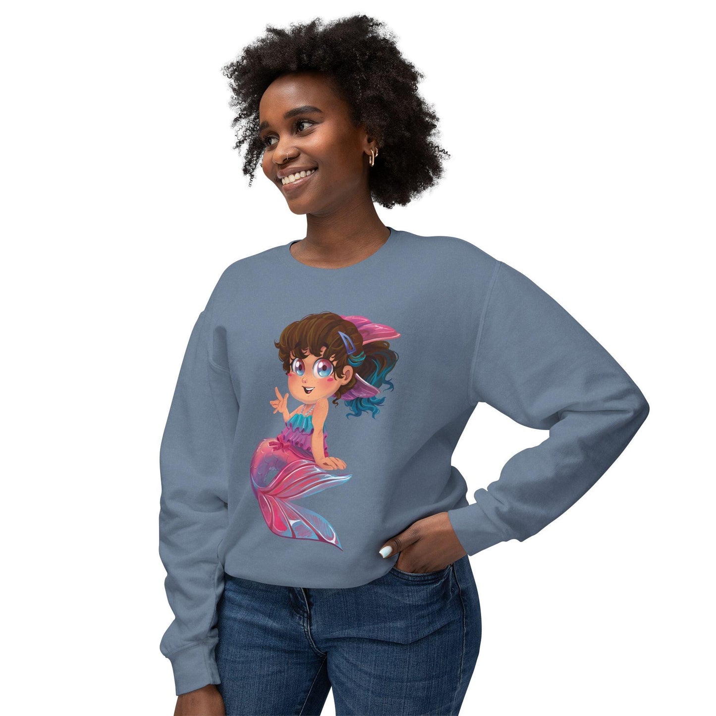 Unisex Lightweight Crewneck Sweatshirt - Claires Unicorn Adventures