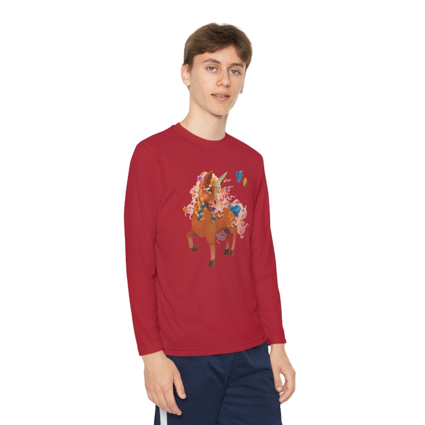 Gwenhwyer Youth Long Sleeve Competitor Tee - Claires Unicorn Adventures