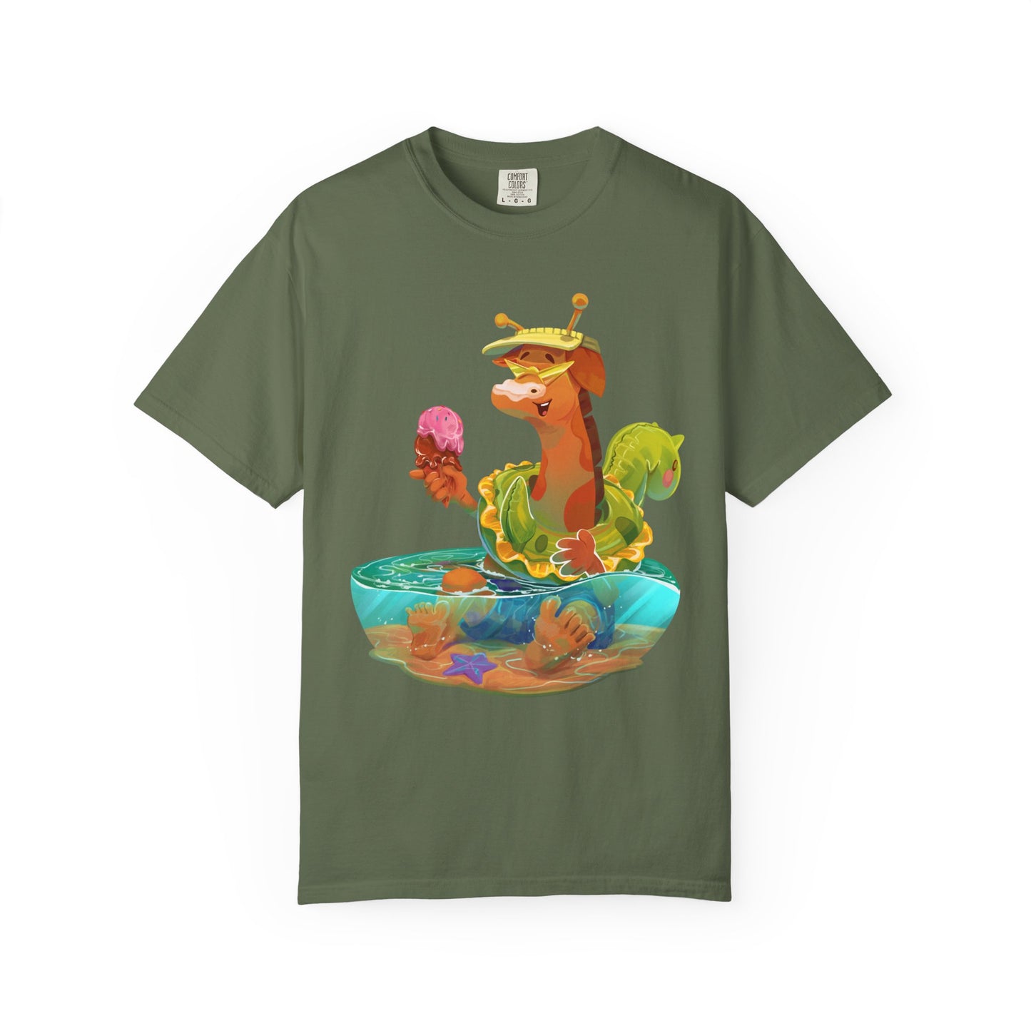 Clippity Clop Giraffe in a Pool Unisex T-shirt