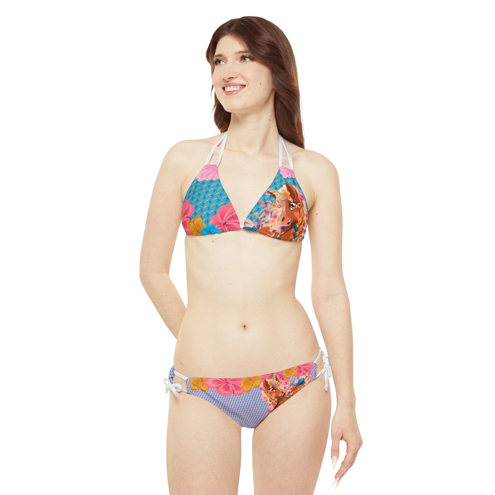 Gwenhwyer Goes Anywhere - Strappy Bikini Set - Blue - Claires Unicorn Adventures