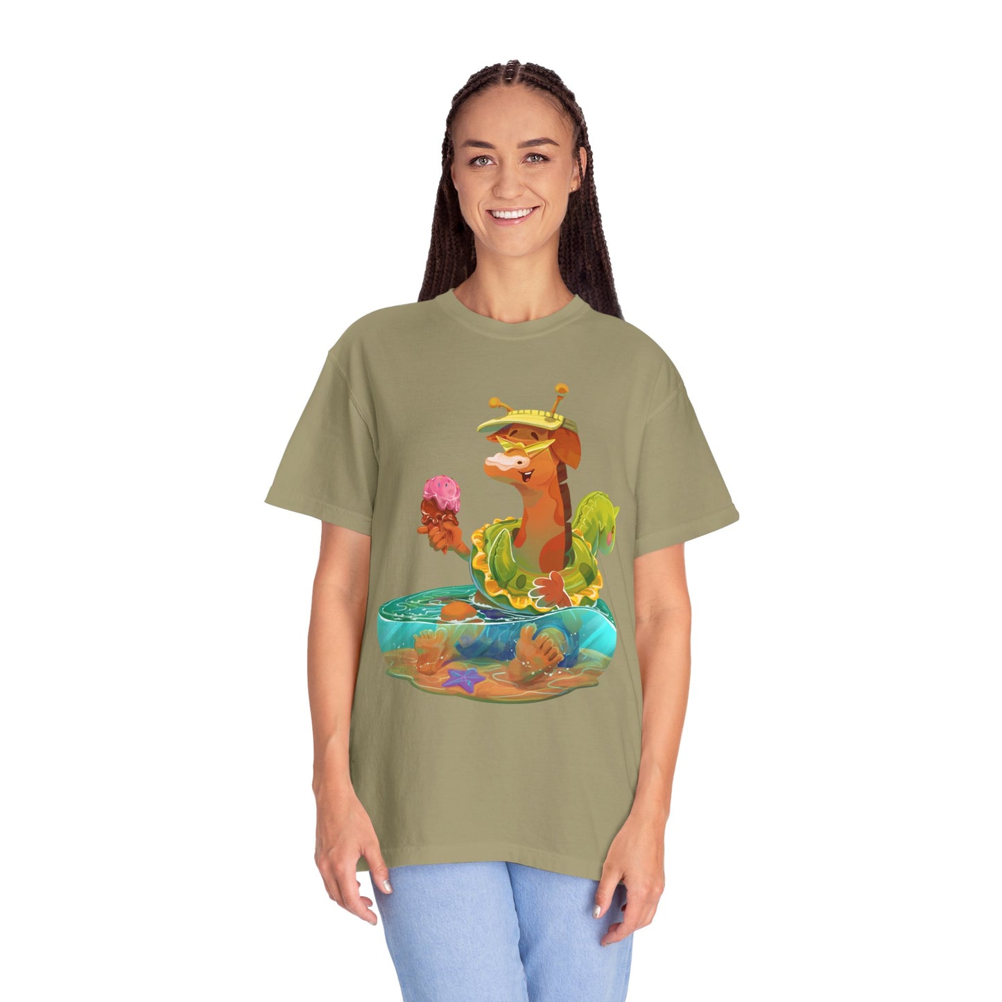 Clippity Clop Giraffe in a Pool Unisex T-shirt