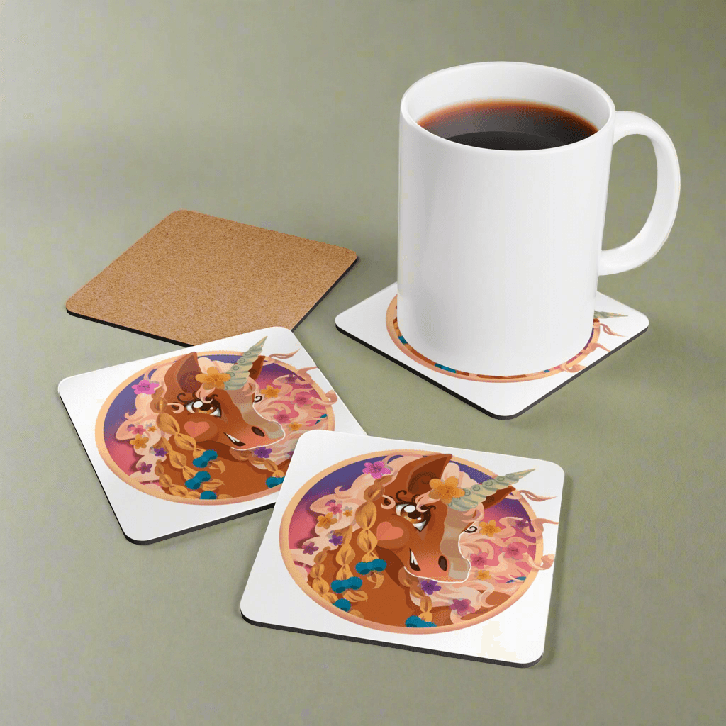 Gwenhwyer Corkwood Coaster Set - Claires Unicorn Adventures