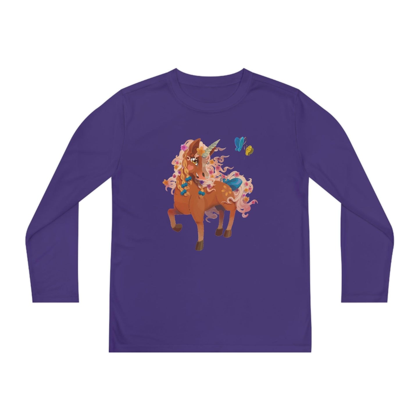 Gwenhwyer Youth Long Sleeve Competitor Tee - Claires Unicorn Adventures