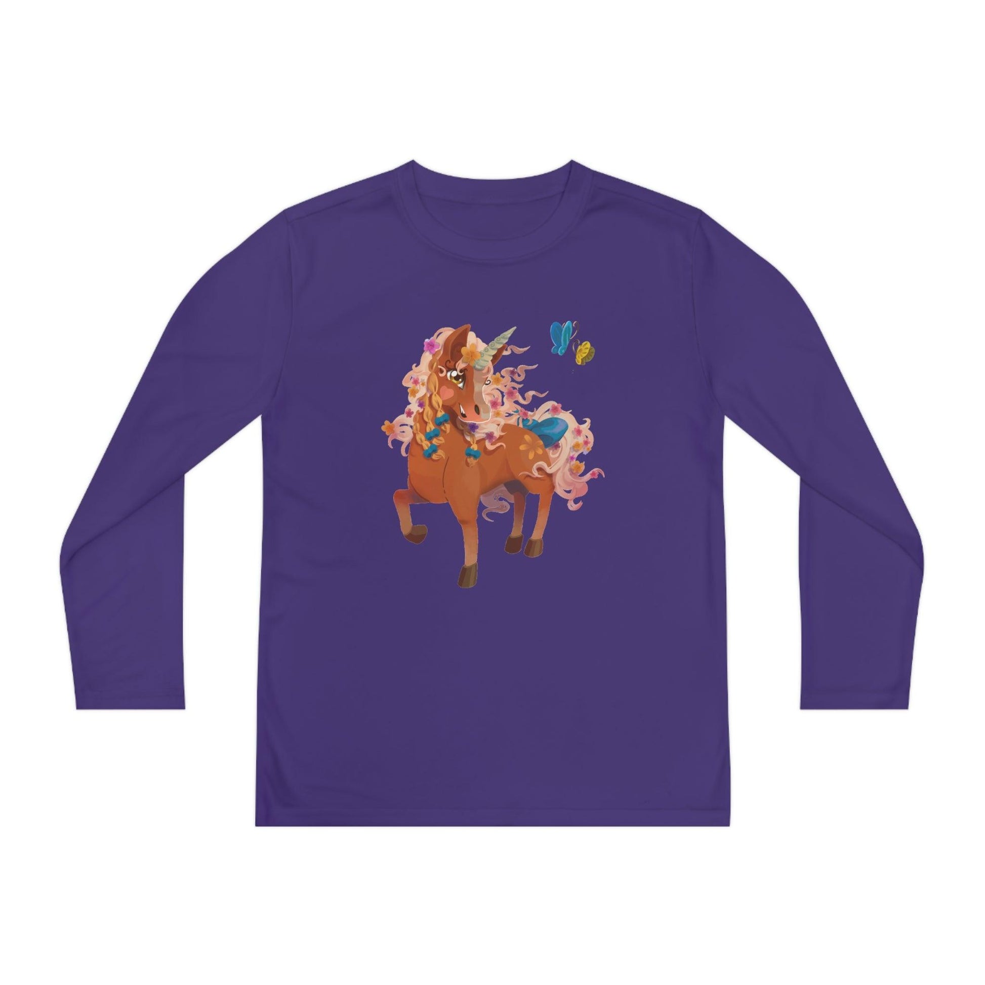 Gwenhwyer Youth Long Sleeve Competitor Tee - Claires Unicorn Adventures