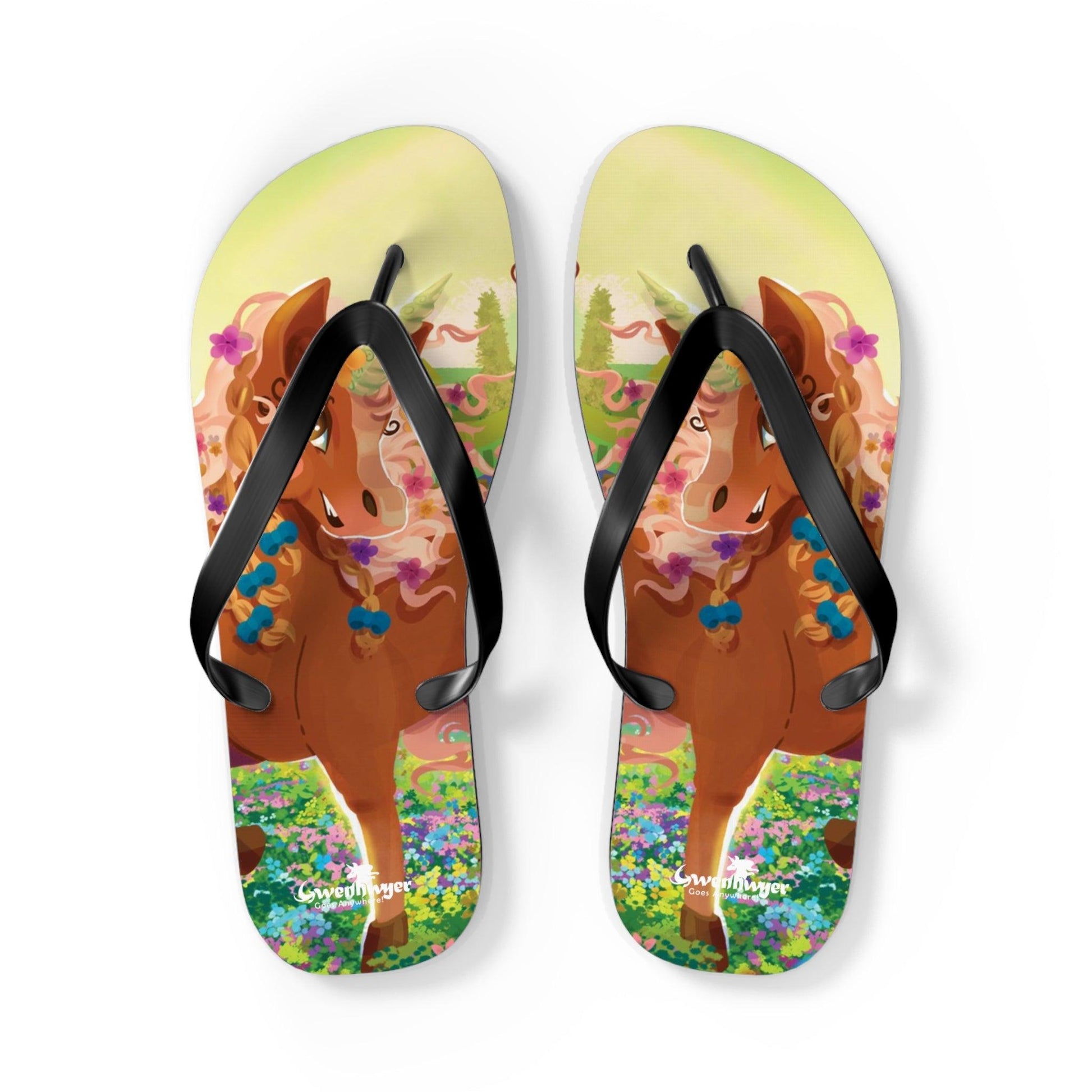 Gwenhwyer Flip Flops - Claires Unicorn Adventures