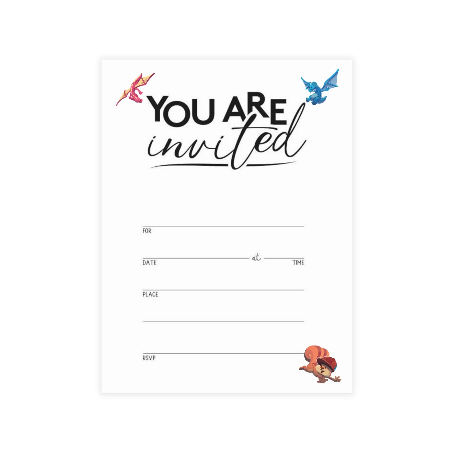 LeeNeigh Party Invitation Postcard Bundles (envelopes not included)