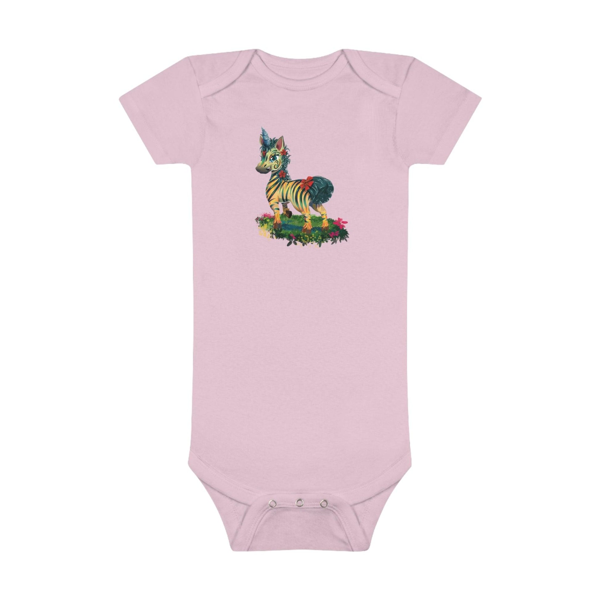 LeeNeigh Baby Short Sleeve Onesie® - Claires Unicorn Adventures