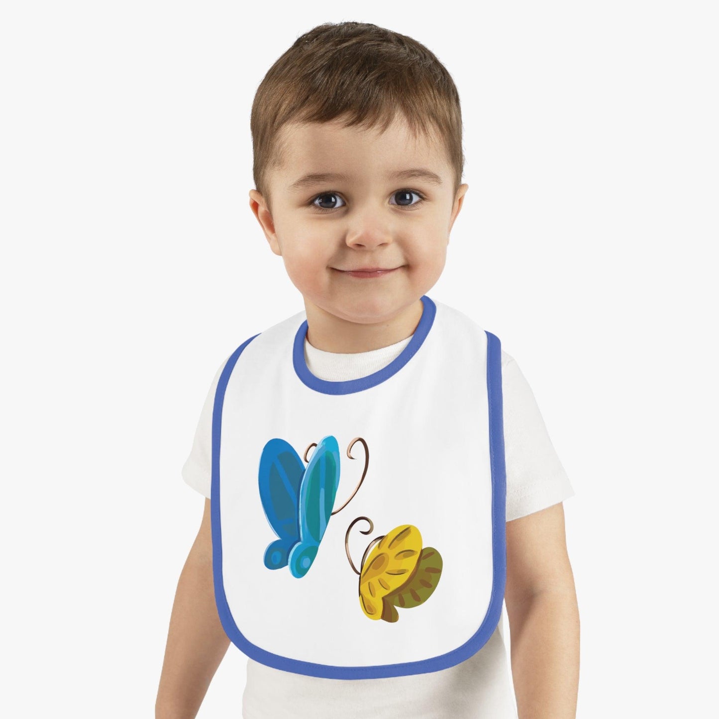 Baby Contrast Trim Jersey Bib - Claires Unicorn Adventures