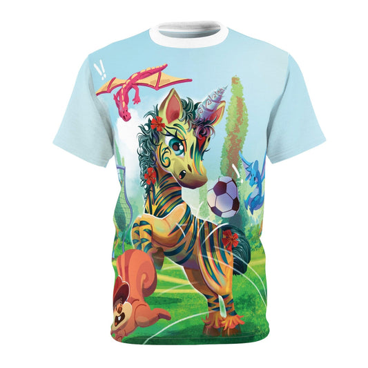 LeeNeigh Soccer Unisex Cut & Sew Tee - Claires Unicorn Adventures