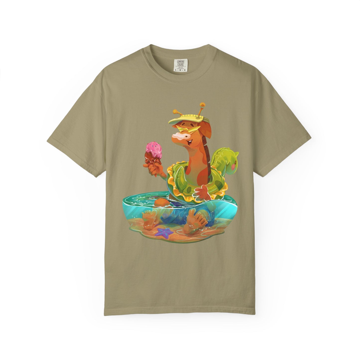 Clippity Clop Giraffe in a Pool Unisex T-shirt
