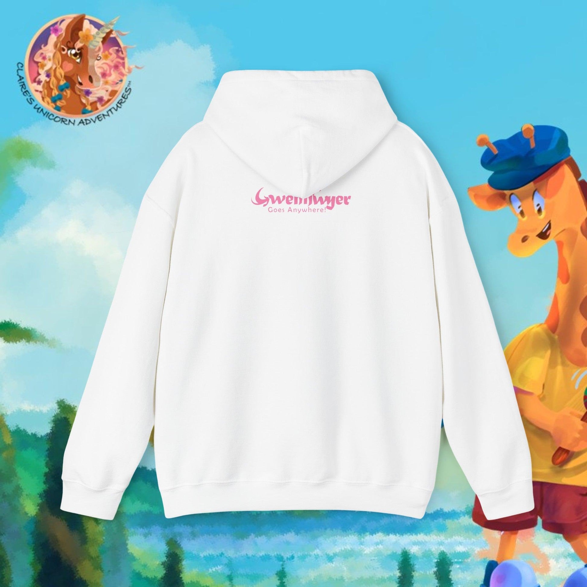 Gwenhwyer Unisex Heavy Blend™ Hooded Sweatshirt - Claires Unicorn Adventures