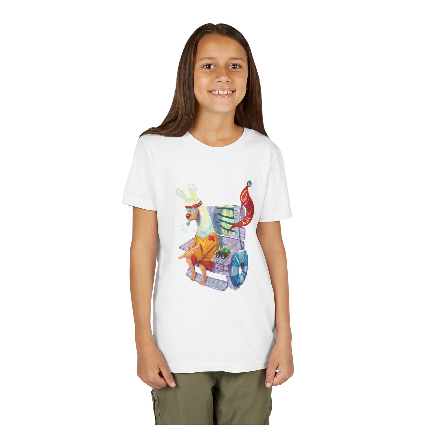 Larry the Llama Plays Lifeguard Kids T-Shirt