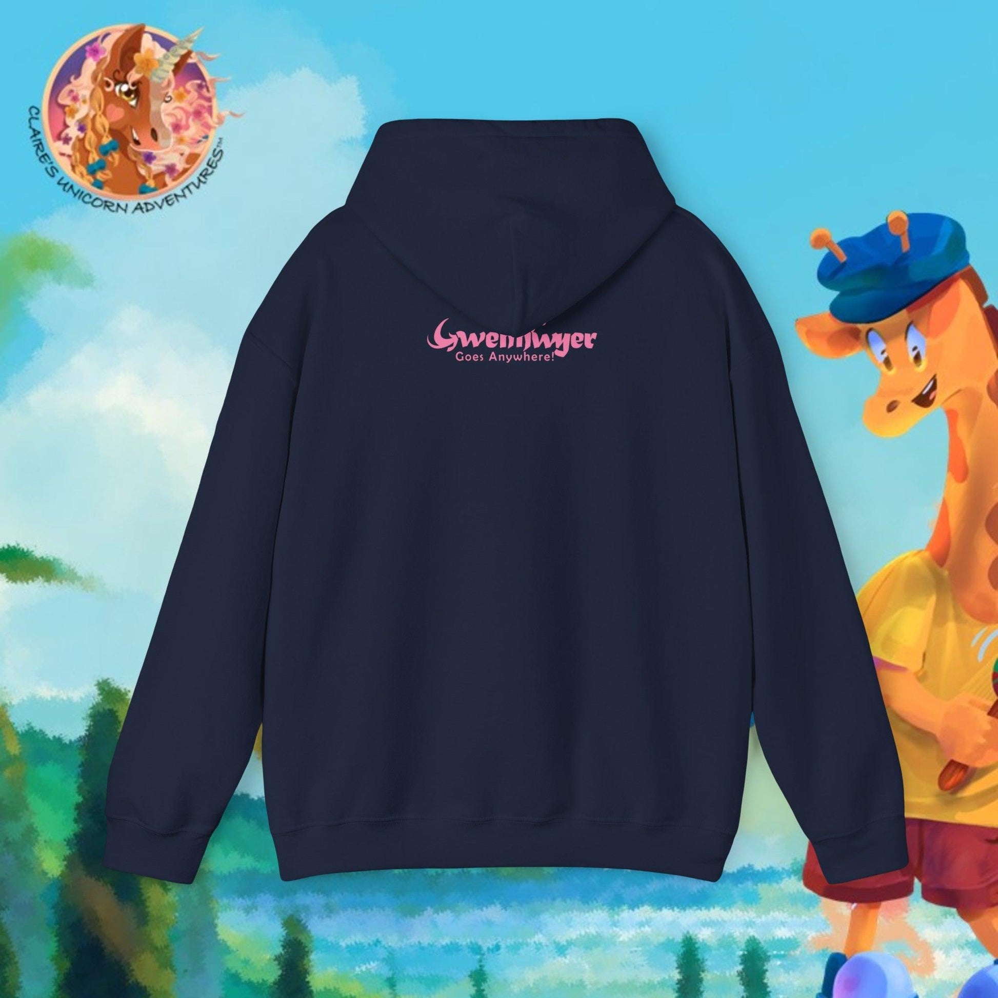 Gwenhwyer Unisex Heavy Blend™ Hooded Sweatshirt - Claires Unicorn Adventures