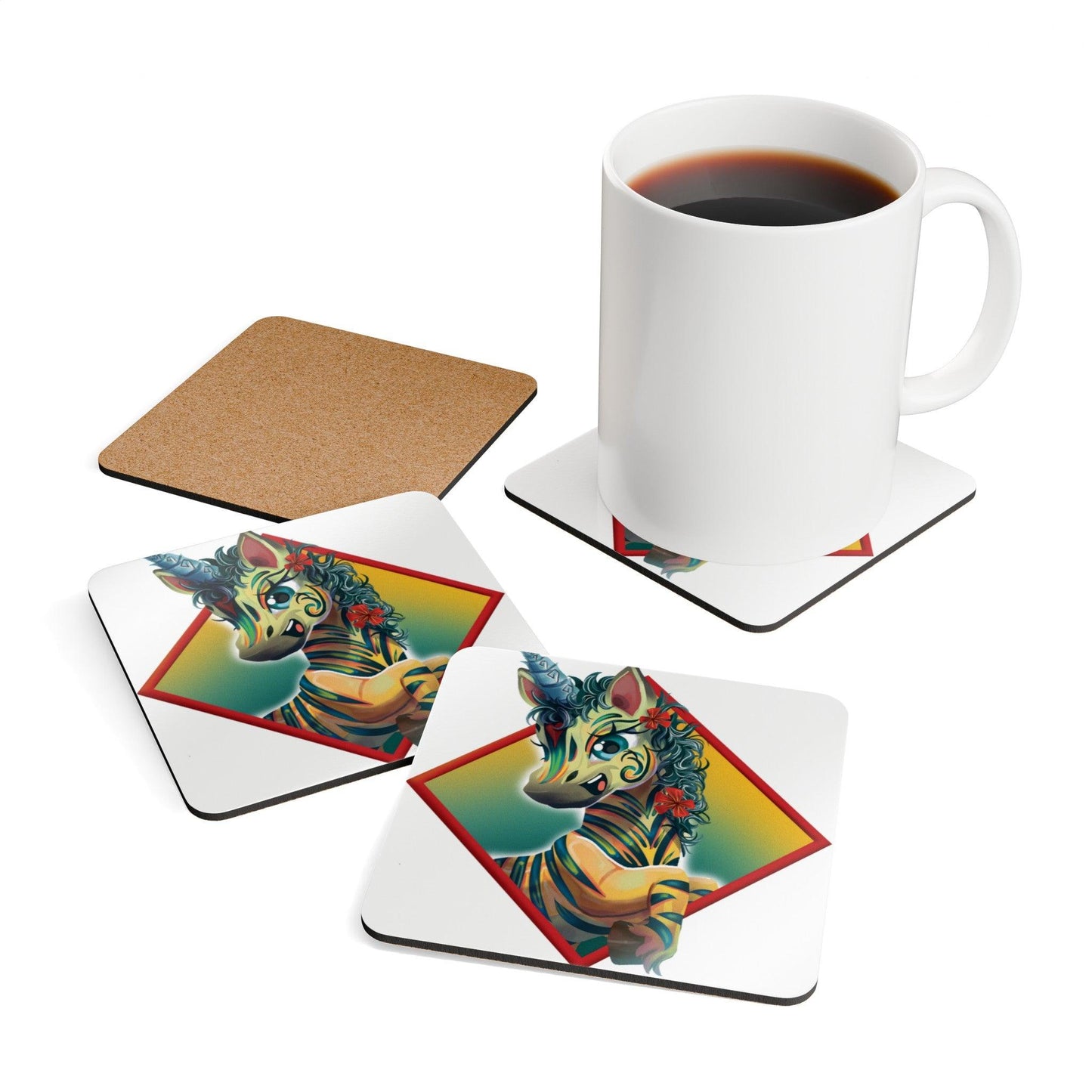 LeeNeigh Corkwood Coaster Set - Claires Unicorn Adventures