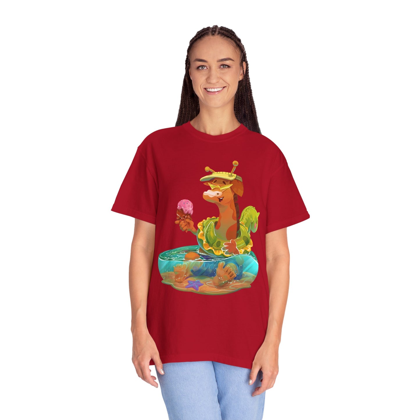 Clippity Clop Giraffe in a Pool Unisex T-shirt