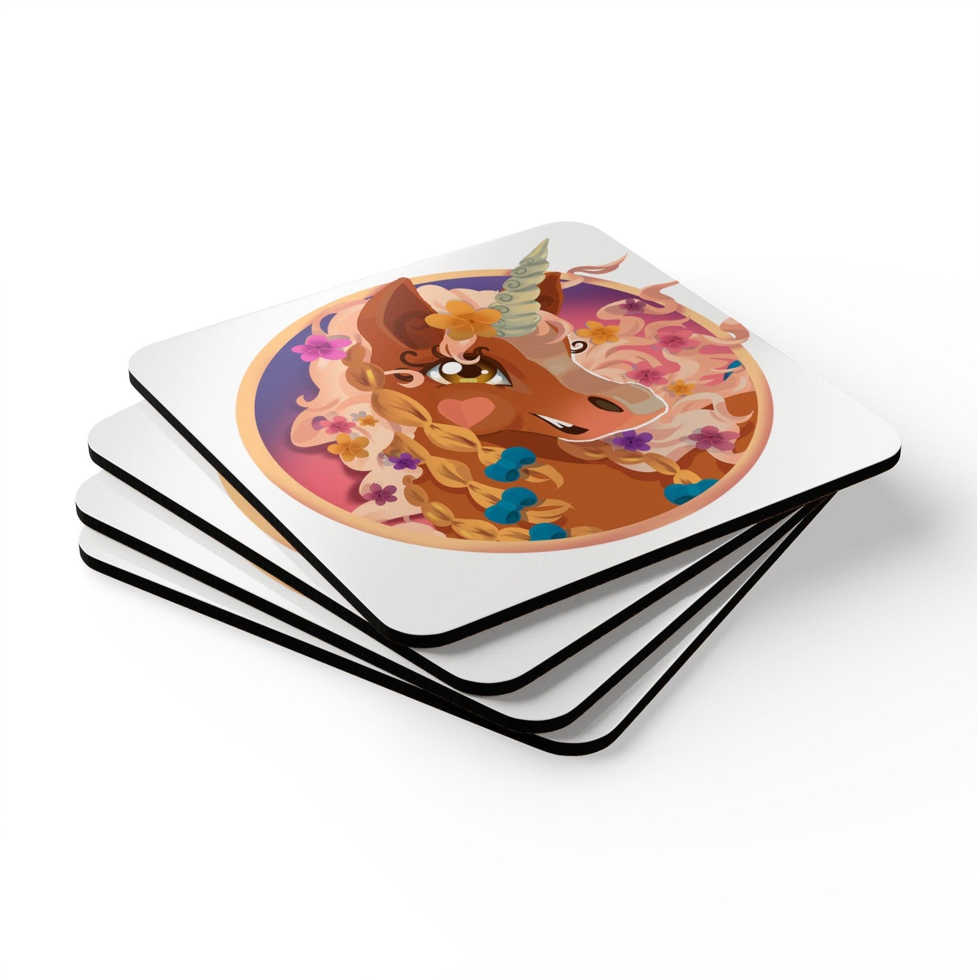 Gwenhwyer Corkwood Coaster Set - Claires Unicorn Adventures