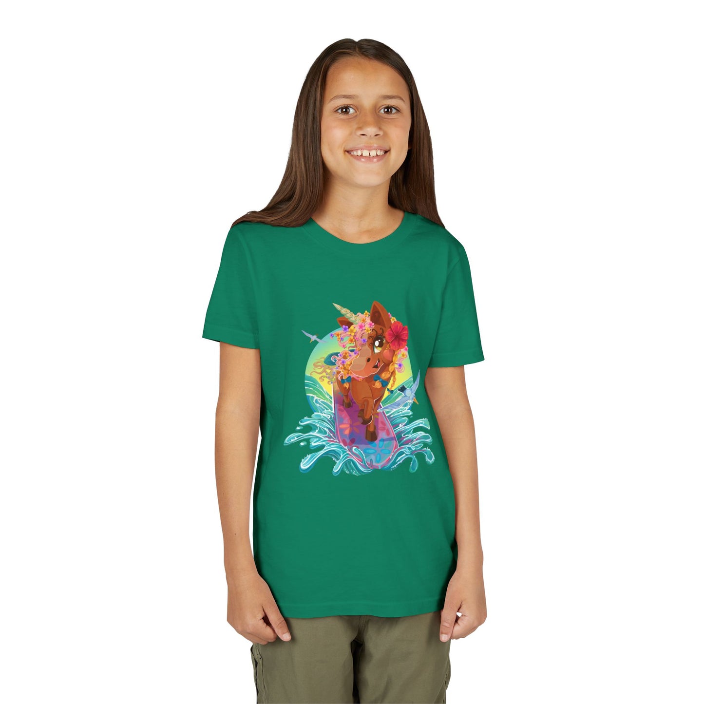 Gwenhwyer's Surfing Adventure Kids T-Shirt