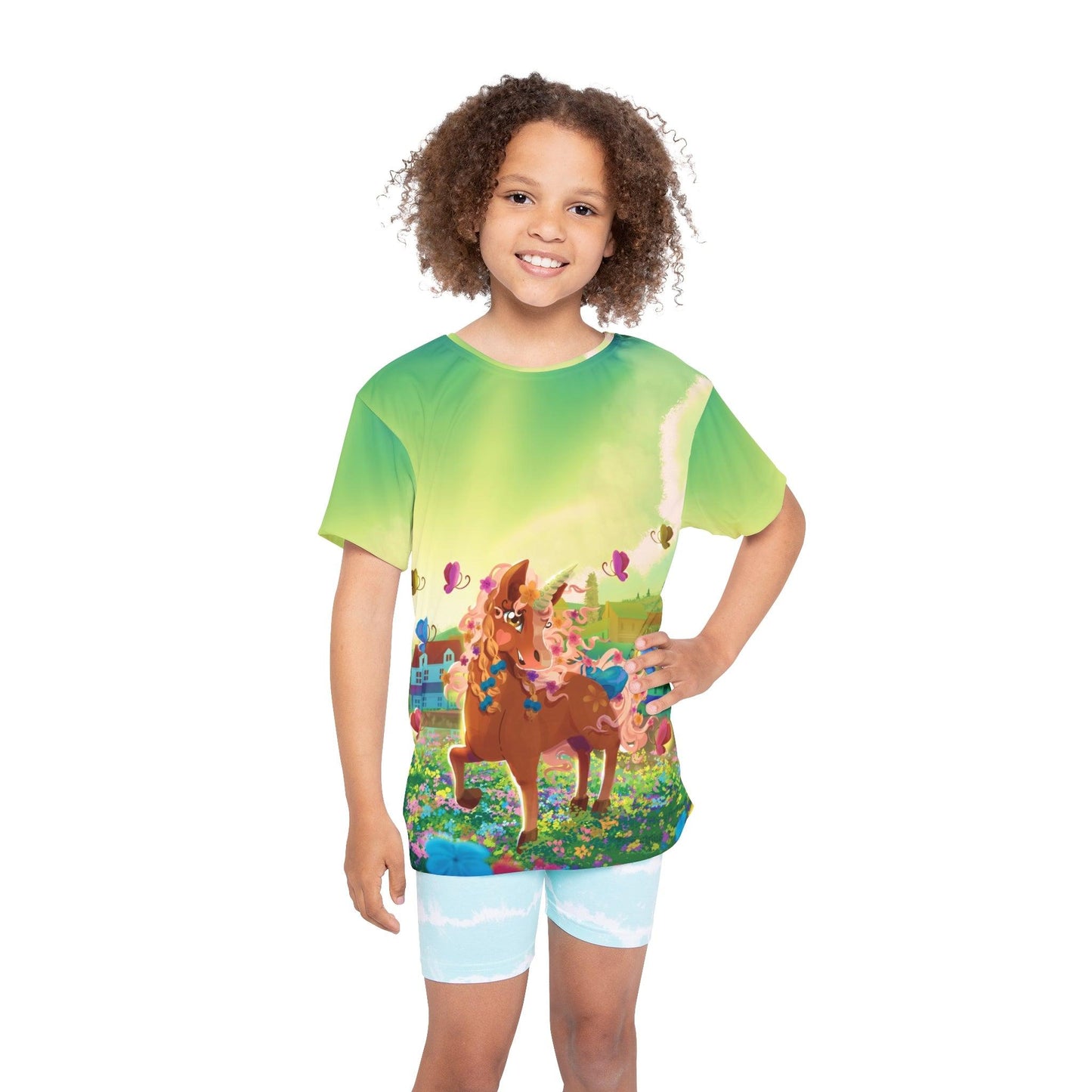 Gwenhwyer Classic Kids Sports Jersey - Claires Unicorn Adventures