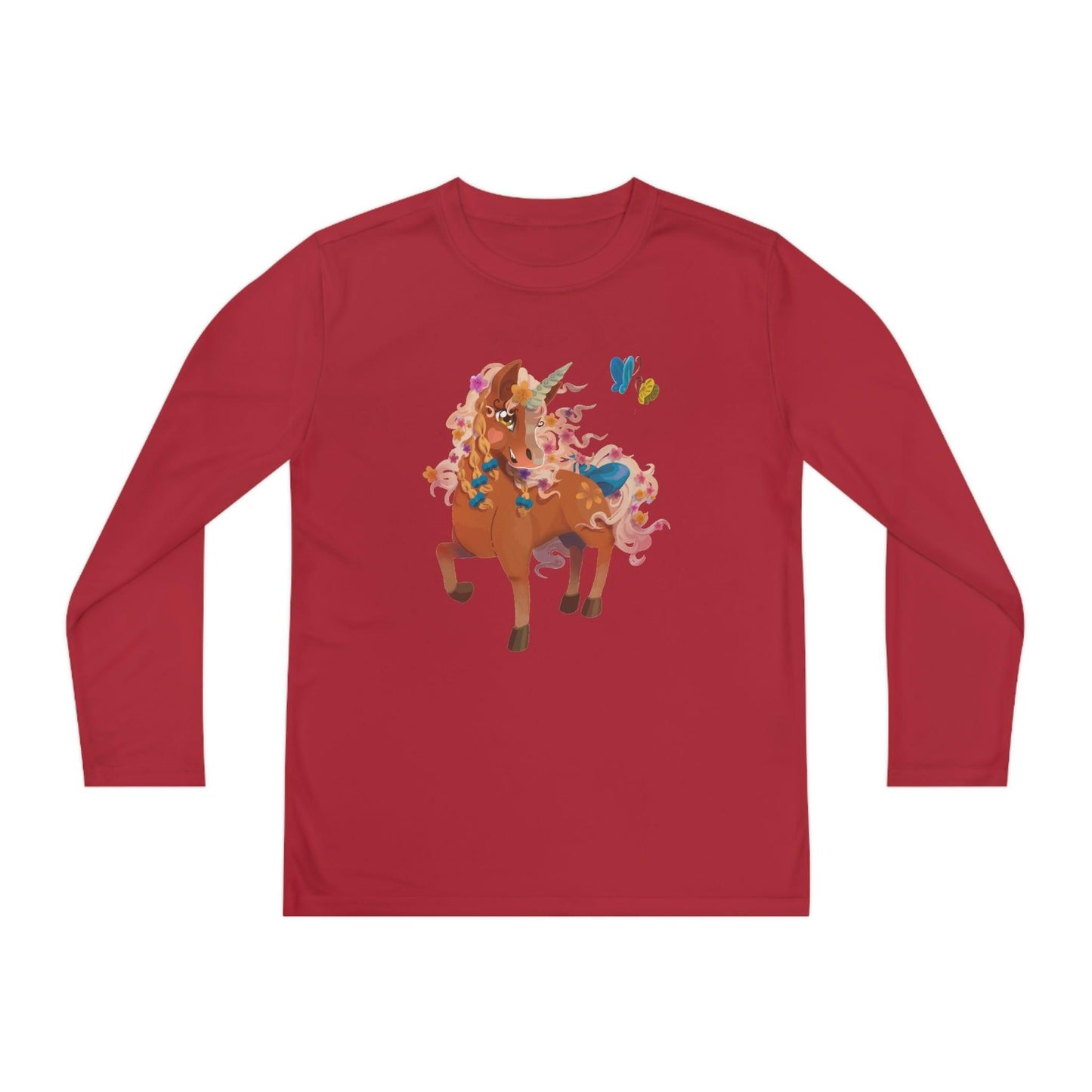 Gwenhwyer Youth Long Sleeve Competitor Tee - Claires Unicorn Adventures