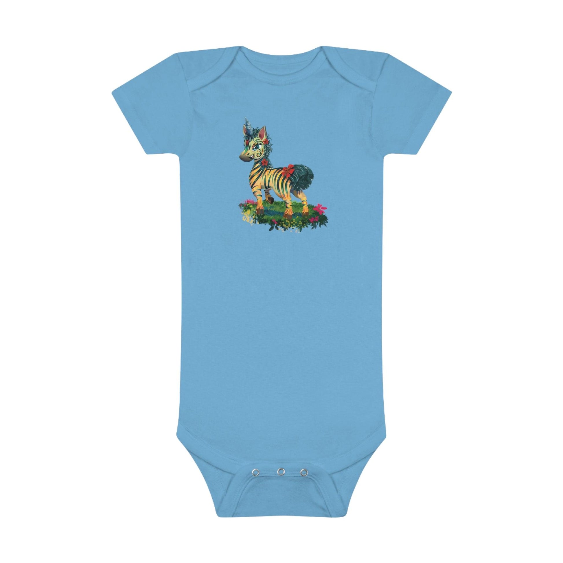 LeeNeigh Baby Short Sleeve Onesie® - Claires Unicorn Adventures