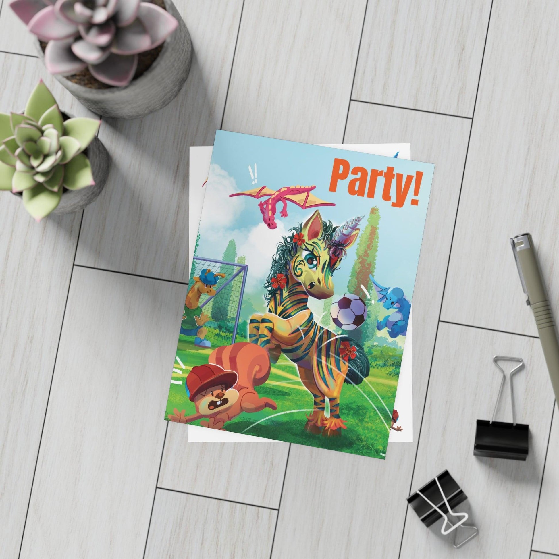 LeeNeigh Party Invitation Postcard Bundles (envelopes not included) - Claires Unicorn Adventures