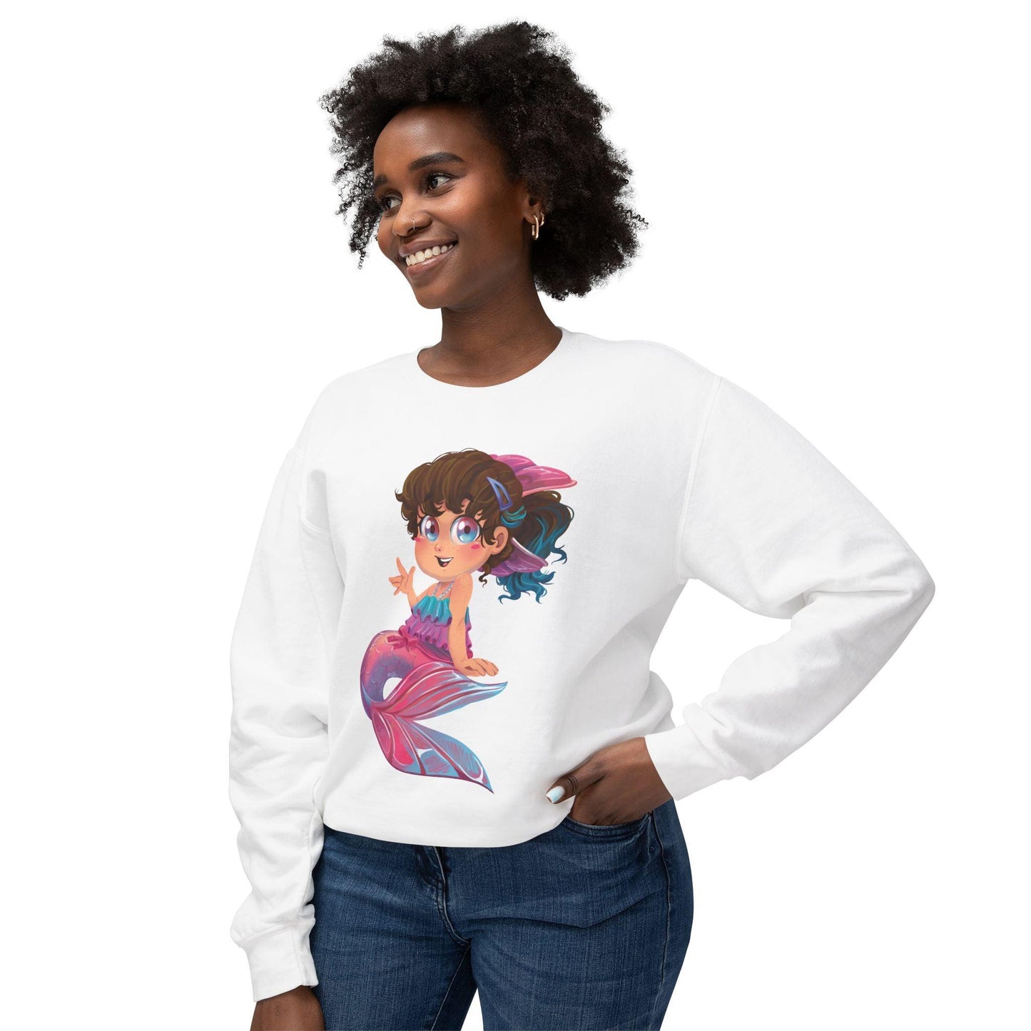 Unisex Lightweight Crewneck Sweatshirt - Claires Unicorn Adventures