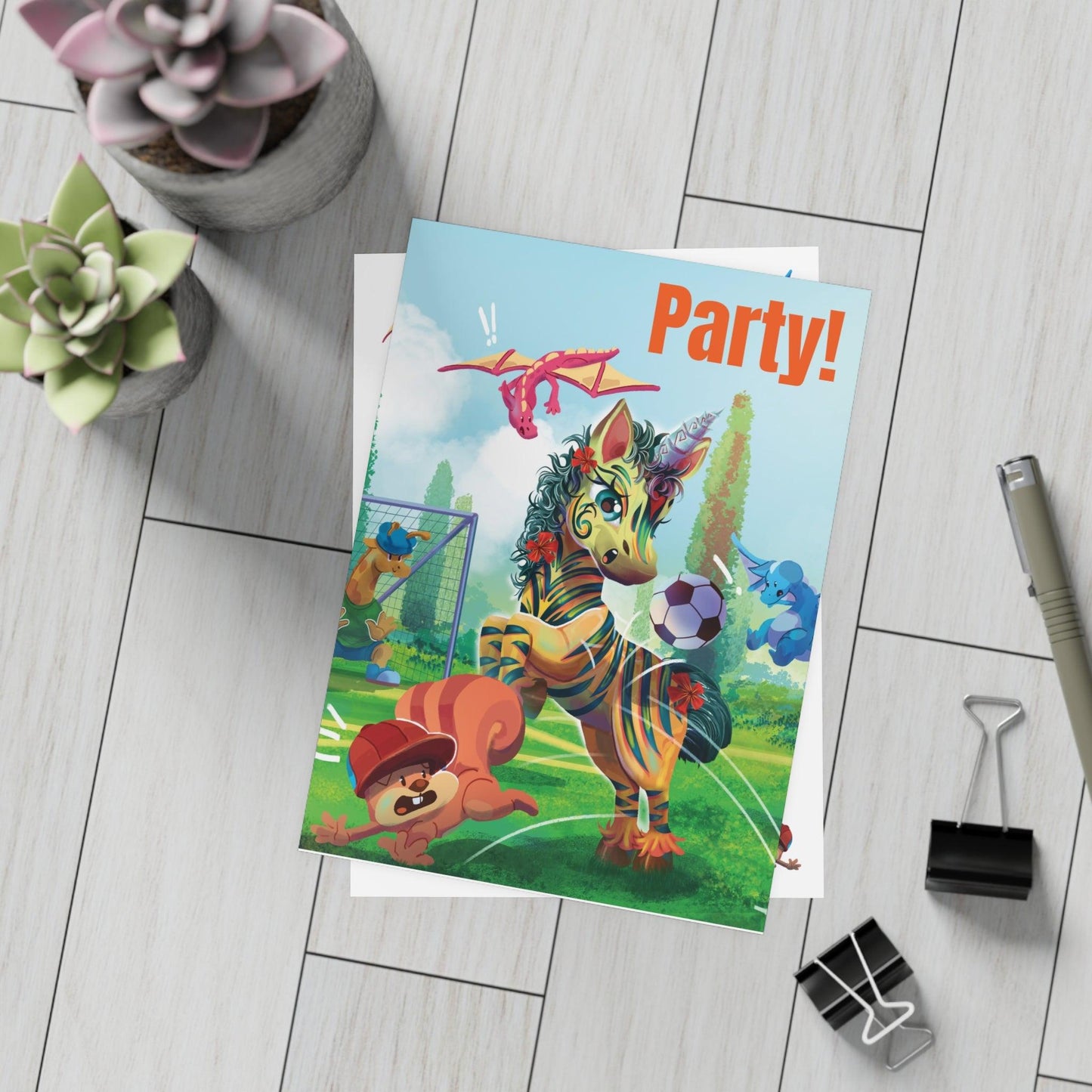 LeeNeigh Party Invitation Postcard Bundles (envelopes not included) - Claires Unicorn Adventures