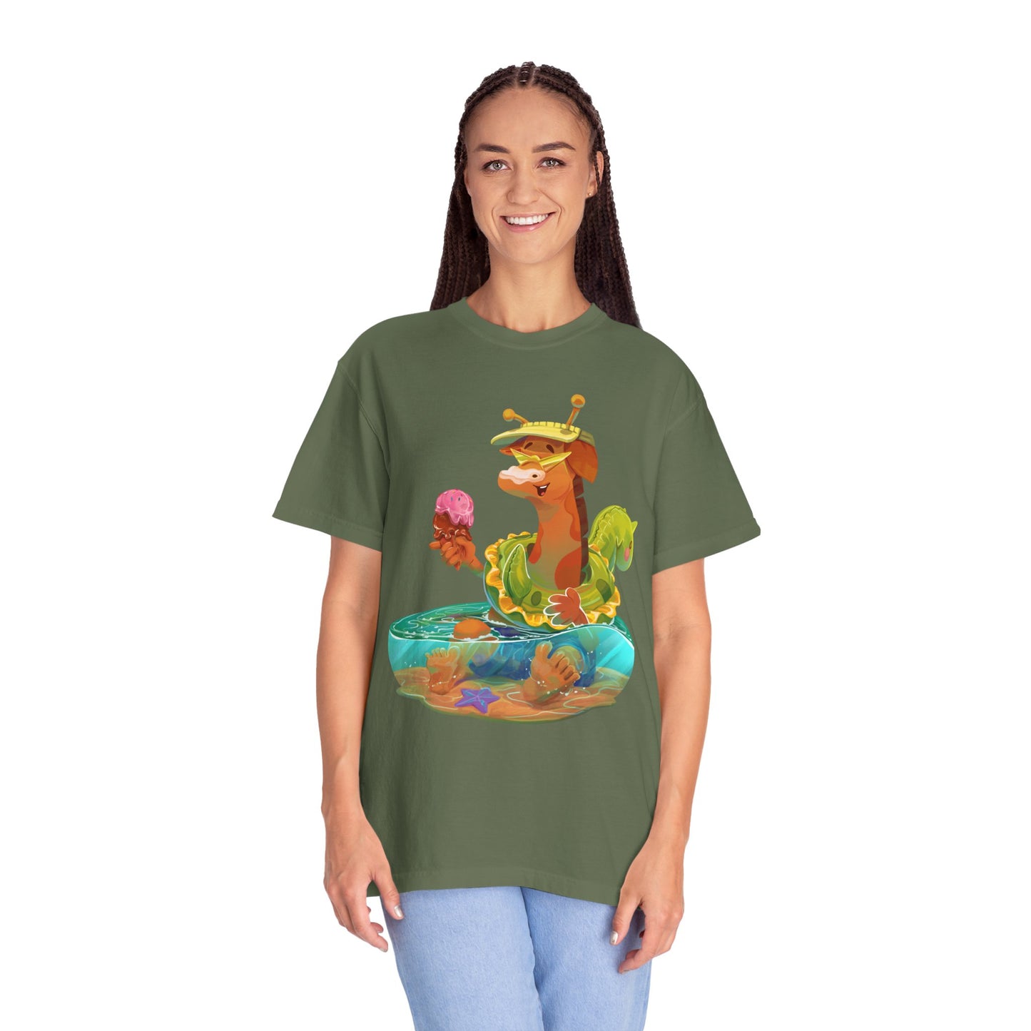 Clippity Clop Giraffe in a Pool Unisex T-shirt