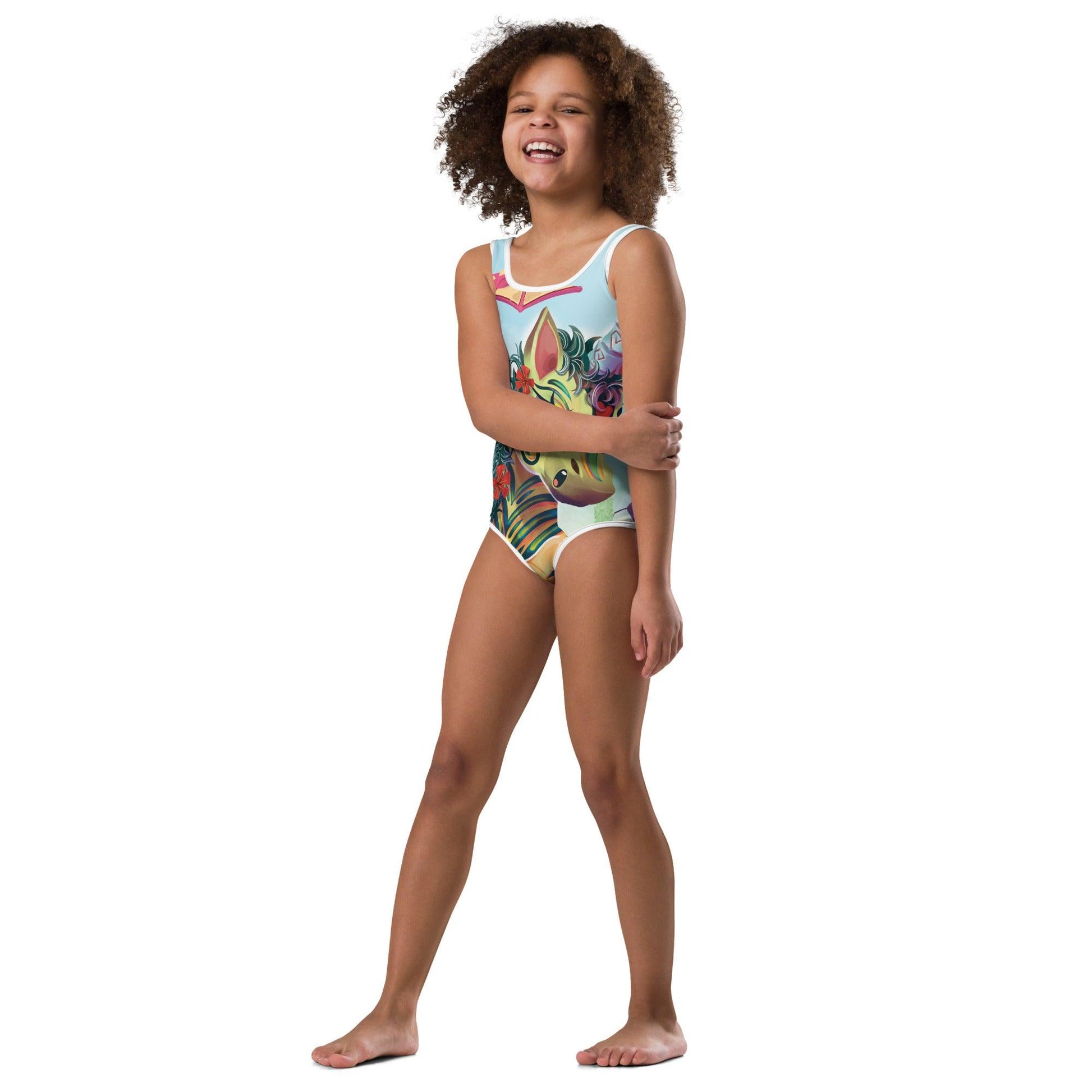 LeeNeigh Soccer Kids Swimsuit - Claires Unicorn Adventures