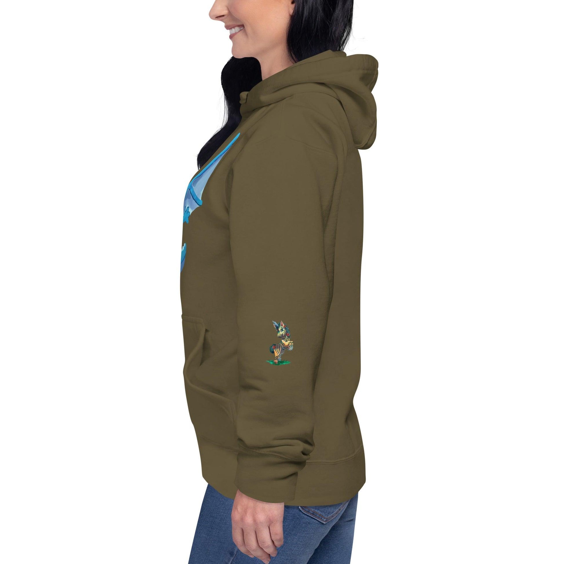 Unisex Blue Dragon Hoodie - Claires Unicorn Adventures