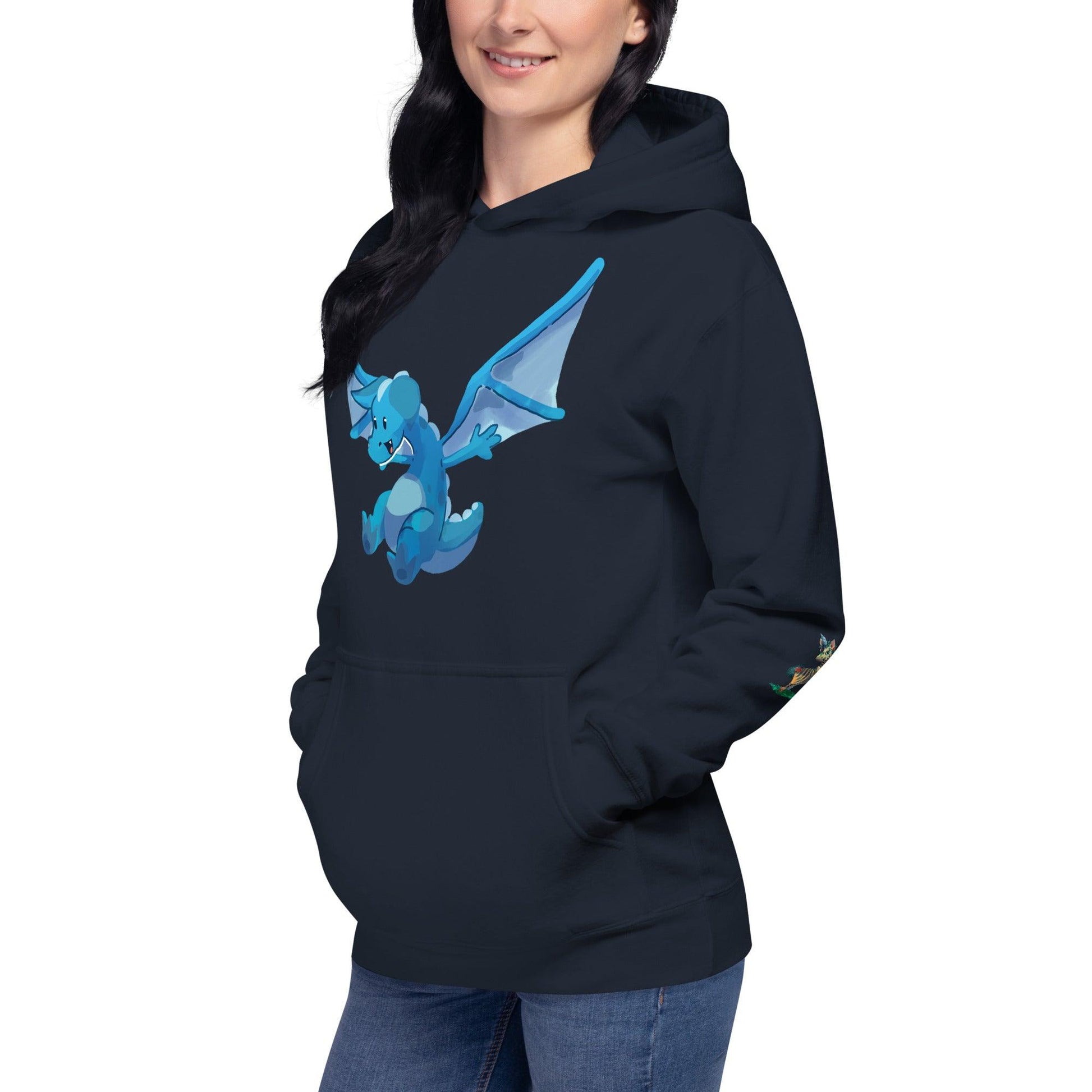 Unisex Blue Dragon Hoodie - Claires Unicorn Adventures