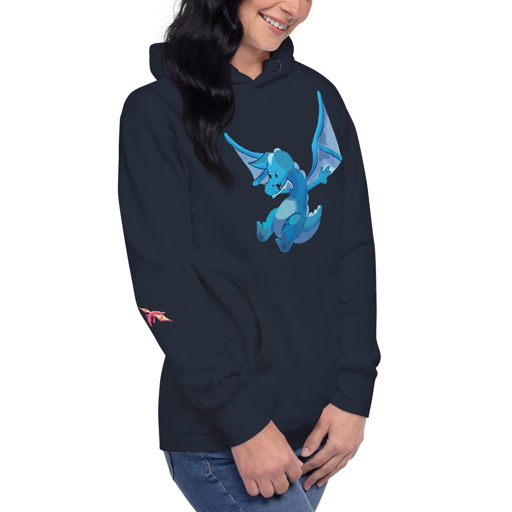 Unisex Blue Dragon Hoodie - Claires Unicorn Adventures